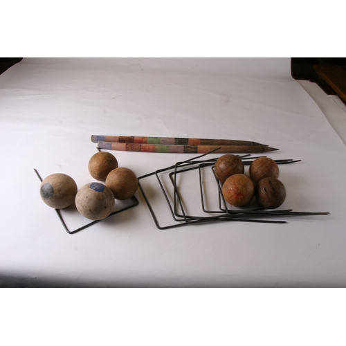 2 - A n early 20th century croquet set, cased,