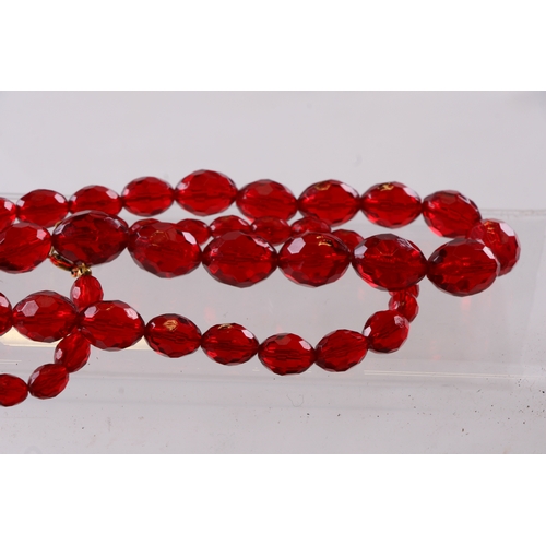 229 - A quantity of cherry amber bead necklaces to include four long necklaces, four faceted cherry amber ... 