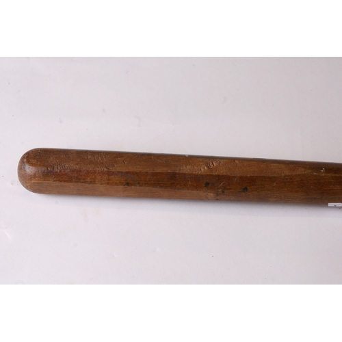 283 - A late Victorian / Edwardian ebony truncheon, 54cms (21ins) long; together with two similar truncheo... 