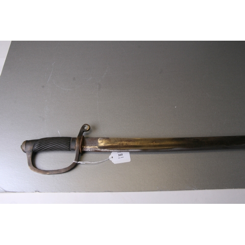 360 - A WWI period Russian sword and scabbard, the hilt numbered '7301', 101cms (39.75ins) long.