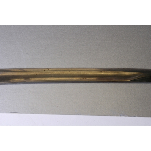 360 - A WWI period Russian sword and scabbard, the hilt numbered '7301', 101cms (39.75ins) long.