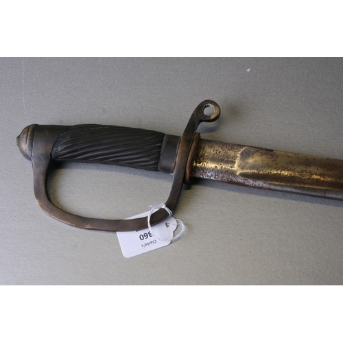 360 - A WWI period Russian sword and scabbard, the hilt numbered '7301', 101cms (39.75ins) long.