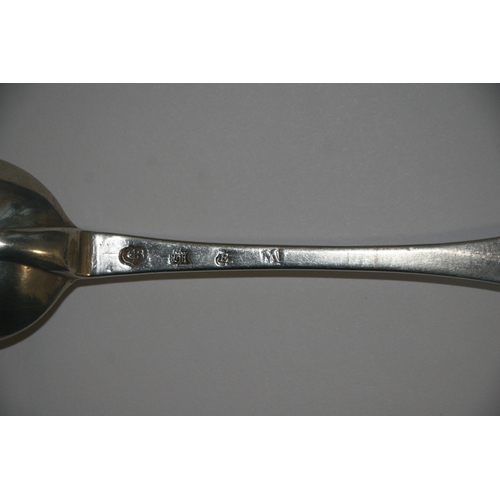 981 - An 18th century silver table spoon, Edinburgh 1716 and makers mark for Charles Blair. 20cm (8 ins) l... 