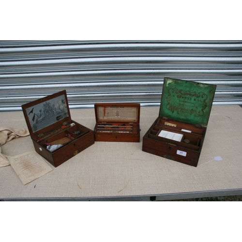 629 - A group of 19th century mahogany paint boxes to include Reeves, Rowney and Windsor & Newton, the... 