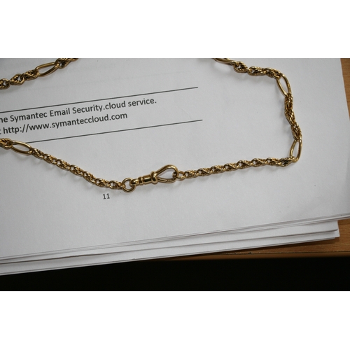 216 - An 18ct gold necklace. 43cm (17 ins) long.  26.1g