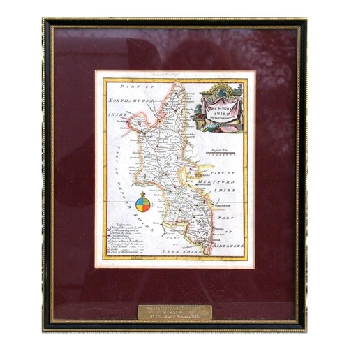 109 - Kitchin (Thomas George) an 18th century hand coloured map of Buckinghamshire, framed & glazed wi... 