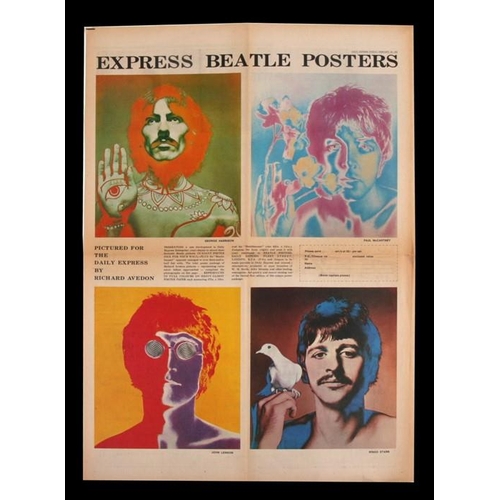 124 - Beatles Interest. The Daily Express Beatles Posters advert from the Daily Express Friday February 21... 