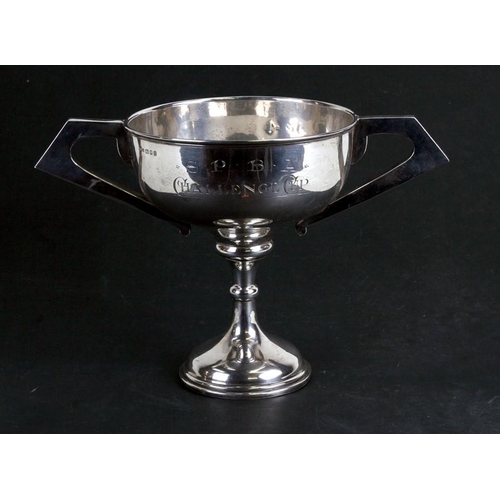 234 - A silver trophy cup engraved 'SPBA Challenge Cup', London 1928, weight 339g, 15cms (6ins) wide.