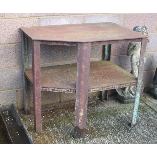 5 - A Steel engineer's bench joined with an under tier, 94cms (37ins) wide.