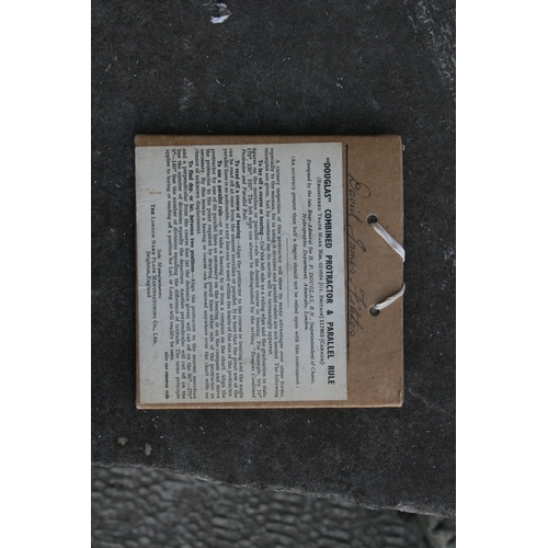 365 - A WW2 Third Reich Kriegsmarine 360 degree aluminium protractor with Nazi Eagle to fold out arm, diam... 