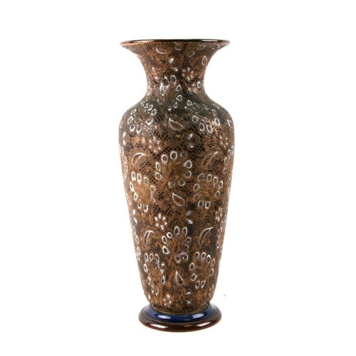 117 - A Doulton Lambeth vase decorated with flowers, 40cms high.