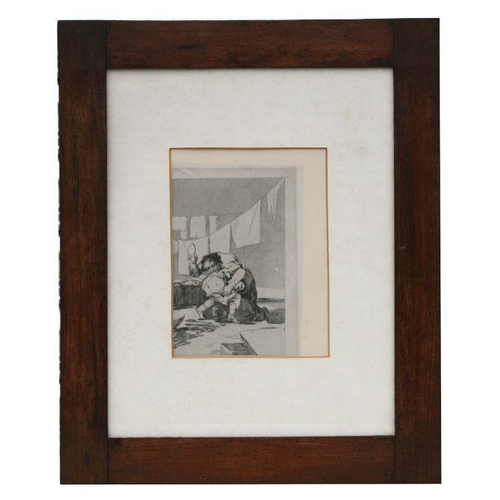 324 - After Goya - Si Queero El Cantaro - engraving, framed & glazed, 15 by 21cms; together with similar p... 