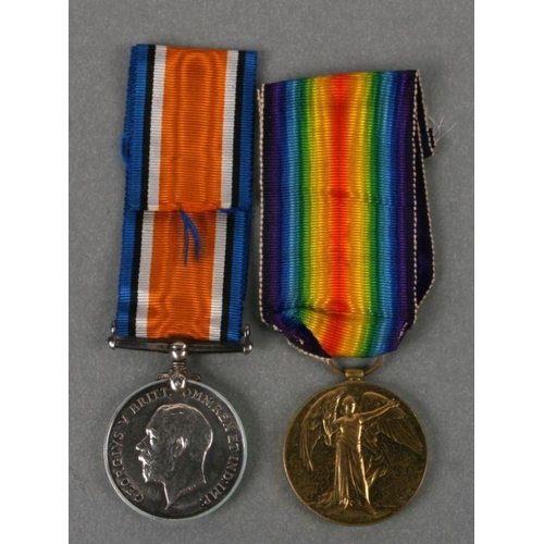 44 - A WWI pair awarded to '12579 Pte R Good East Surry Regiment' comprising War and Victory medals (2).