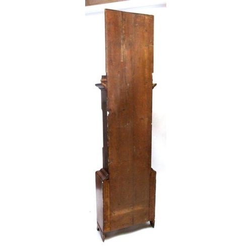 583 - A 19th century longcase clock, the arched painted square dial with subsidiary seconds and date apert... 