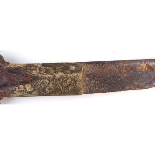 76 - An 18th century style Sri Lankan Kastane sword, 70cms long.