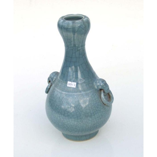 782 - A Chinese crackleware two-handled vase of baluster form, 31cms high.