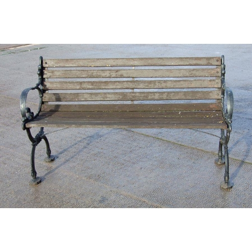 8 - A Victorian style garden bench, 127cms wide.