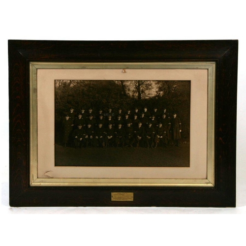 92 - Police interest.  A photograph of No. 3 Company Special Police, 61 by 40cms, in an oak frame with a ... 