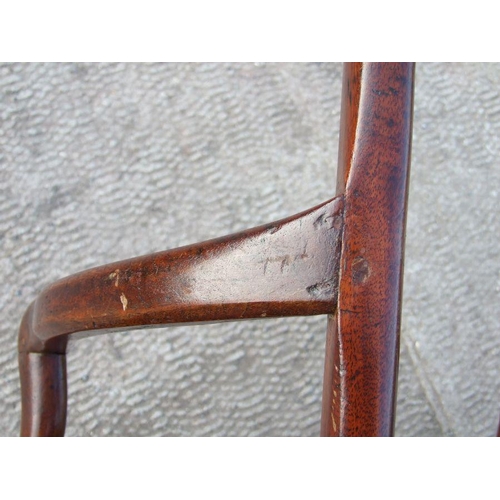 952 - A pair of 19th century mahogany elbow chairs with upholstered seatsCondition ReportOne chair has had... 