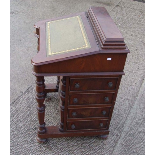 963 - A Victorian style mahogany Davenport, 54cms wide.