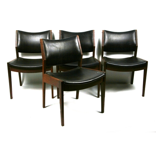 927 - A set of four John Hogg Crannac 1970's rosewood chairs with upholstered seats and backs (4).