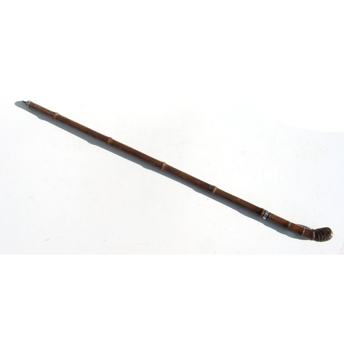 57 - A cane sword stick with 50.5cms (19.875ins) square section steel blade, marked Louis Rochetin A Siet... 