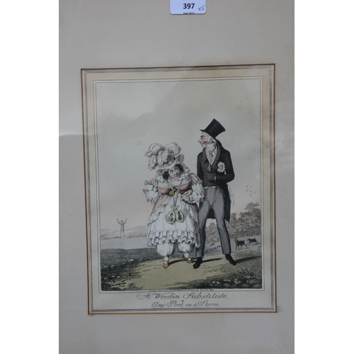 397 - A set of five 19th century caricature coloured prints, published by 'G Humphrey, 27 St James's St, L... 