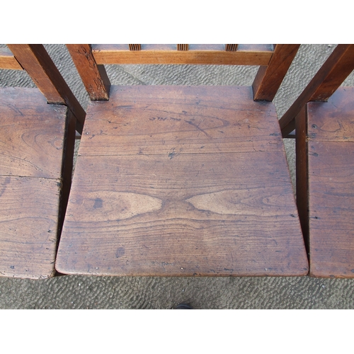 986 - A set of four 19th century elm country dining chairs (4).