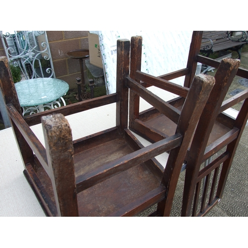 986 - A set of four 19th century elm country dining chairs (4).