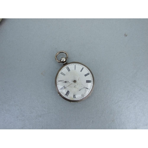 596 - A quantity of silver cased open faced pocket watches, various dates and makers; together with a silv... 