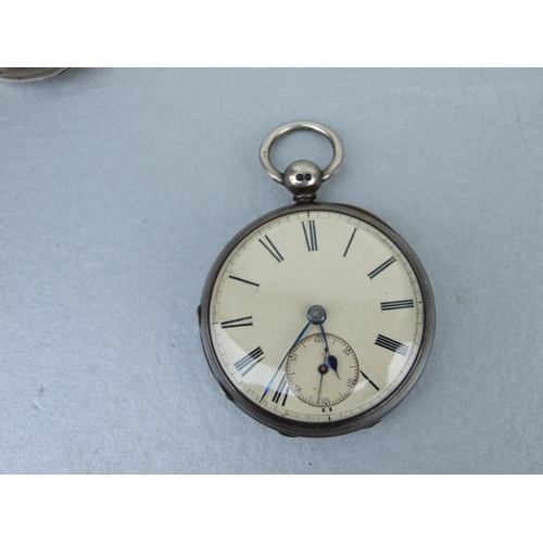 596 - A quantity of silver cased open faced pocket watches, various dates and makers; together with a silv... 