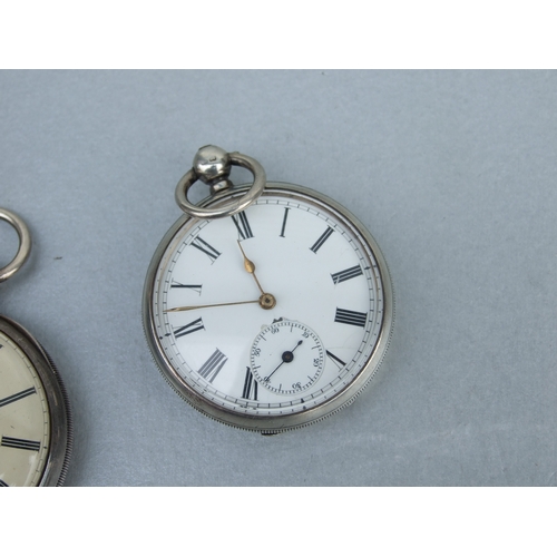 596 - A quantity of silver cased open faced pocket watches, various dates and makers; together with a silv... 