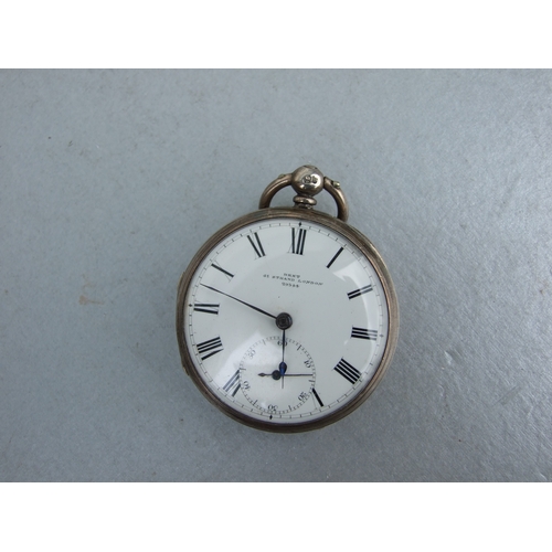 596 - A quantity of silver cased open faced pocket watches, various dates and makers; together with a silv... 