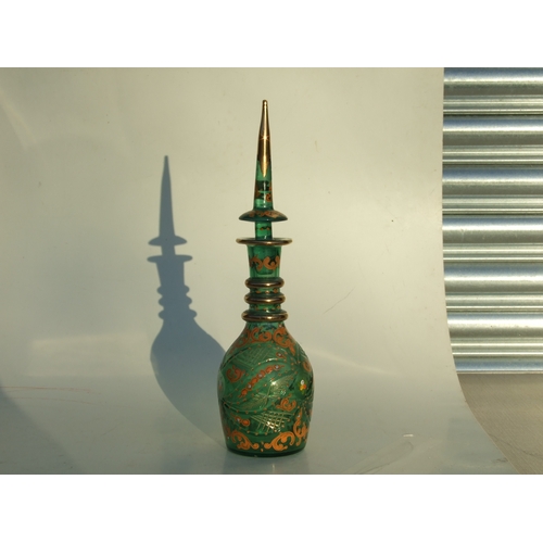 103 - A 19th century Bohemian suite of glass for the Ottoman market, a decanter and stopper with six goble... 