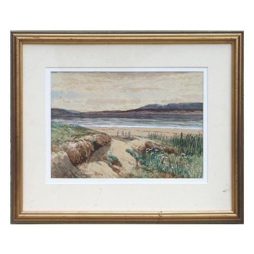 186 - A E Hickman-Smith - Coastal Scene - signed lower left, watercolour, framed, 34 by 24cms.