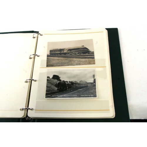 20 - Railway interest:  An album of real photographic postcards depicting locomotives and railway scenes ... 