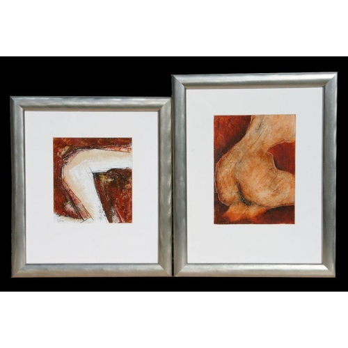 227 - S Jack (20th century) - Abstract Nude Study - and another similar - both signed, textured acrylic, f... 