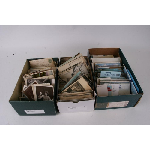 23 - A collection of early 20th century and later postcards; together with stereoscope cards.