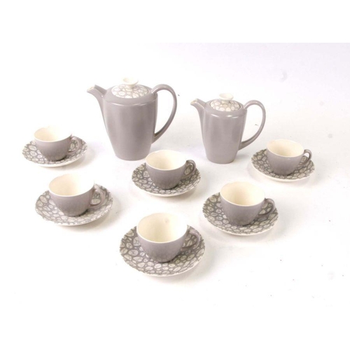 262 - A Poole Pottery Grey Pebble coffee set designed by Robert Jefferson C1958