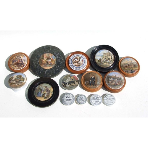 280 - A quantity of Prattware pot lids to include Shakespeare's House, Henley Street, Stratford on Avon; O... 