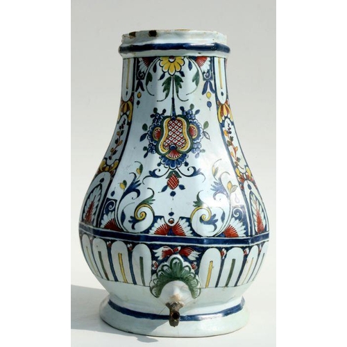 285 - An Italian maiolica water fountain (possibly 18th century), 40cms high.