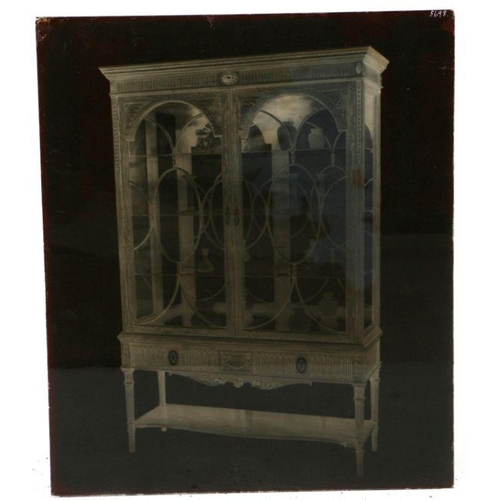 302 - A large quantity of glass photographic plates depicting antique furniture, possibly for an early auc... 