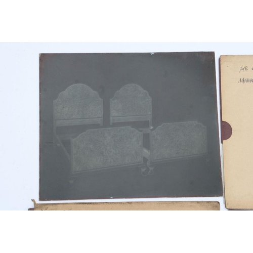 302 - A large quantity of glass photographic plates depicting antique furniture, possibly for an early auc... 