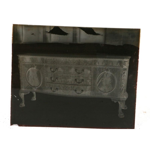 302 - A large quantity of glass photographic plates depicting antique furniture, possibly for an early auc... 