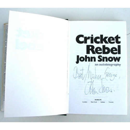 31 - Snow (John) - Cricket Rebel, an Autobiography - first edition, signed with dedication on the fly she... 