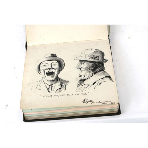 34 - Three early 20th century autograph albums containing poems and watercolours. (3)