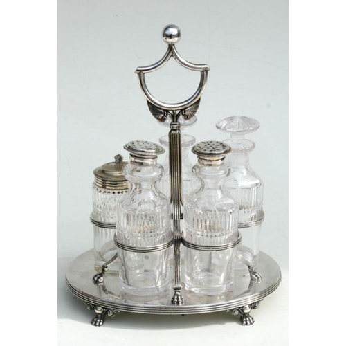 450 - An Art Deco silver plated dome topped dish on stand, 21cms diameter; together with a silver plated c... 