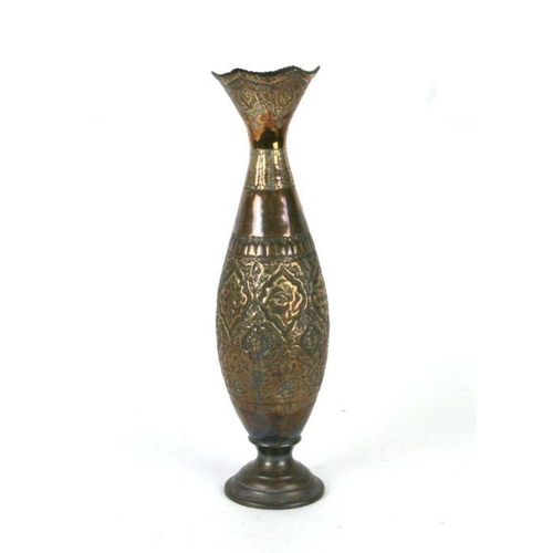 546 - A large Indian brass vase, 48cms high.