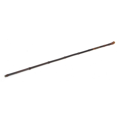 57 - A cane sword stick with a 45cms (17.75ins) square section blade with an overall length of 85cms (33.... 