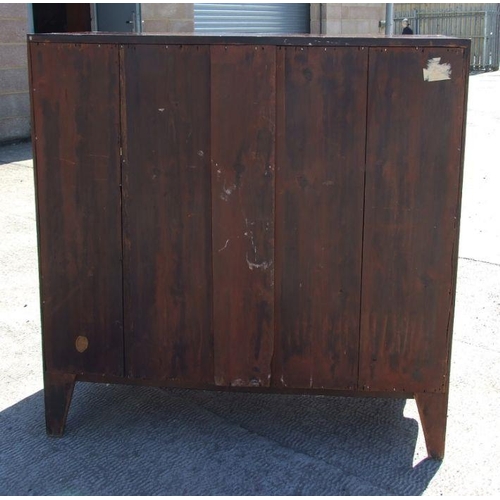 736 - A 19th century mahogany Secretaire chest with a fall-front revealing a fitted interior above two lon... 